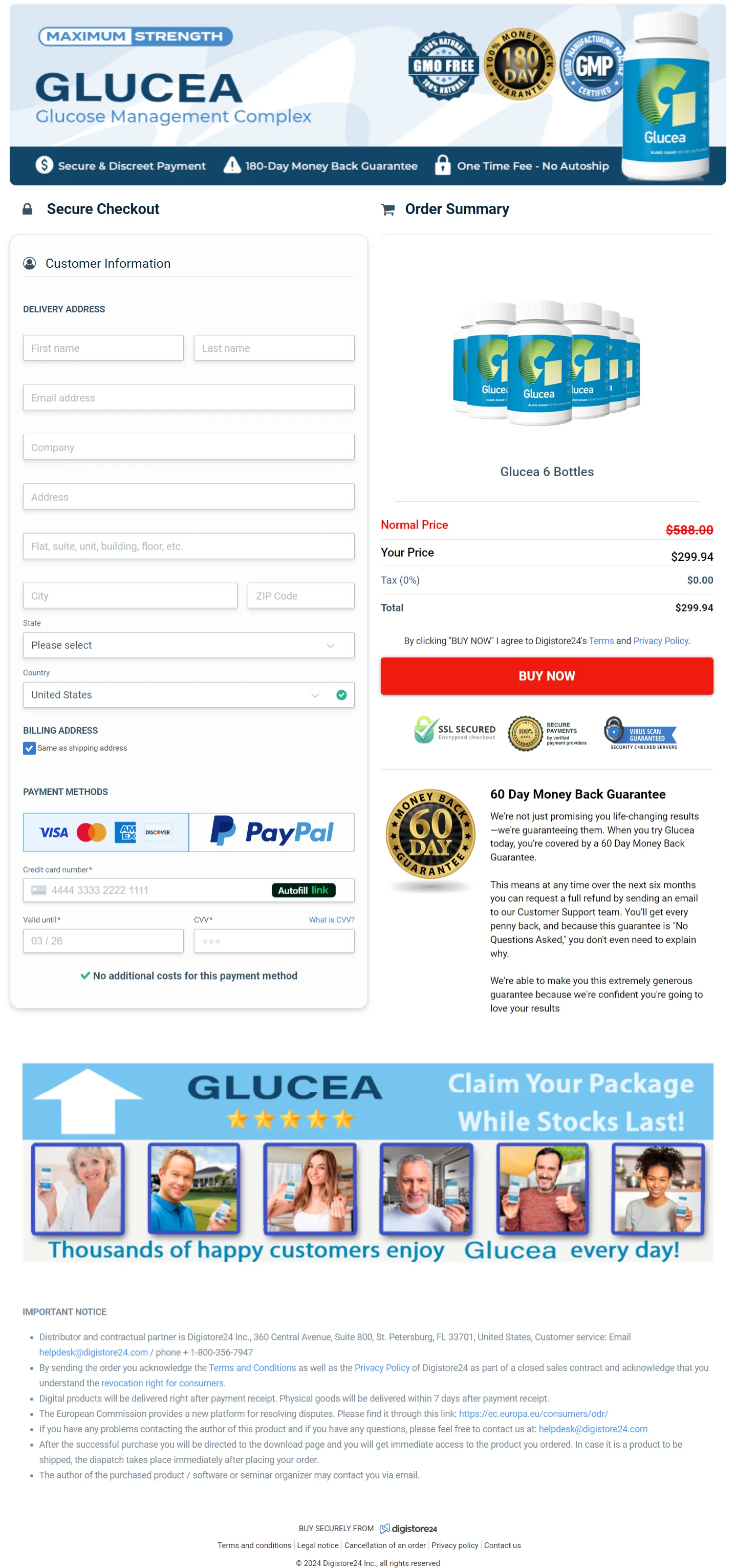 Glucea order form